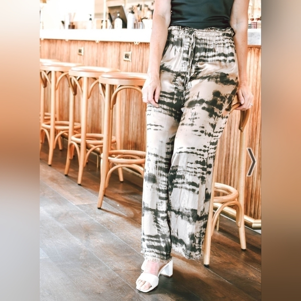 Brand Bazar Silky Pant, Size Unknown. Black/Gray/White Tie Dye(ish), GUC